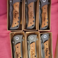 8th Anniversary Gift Folding Pocket Knife Groomsman Knife Engraved ...