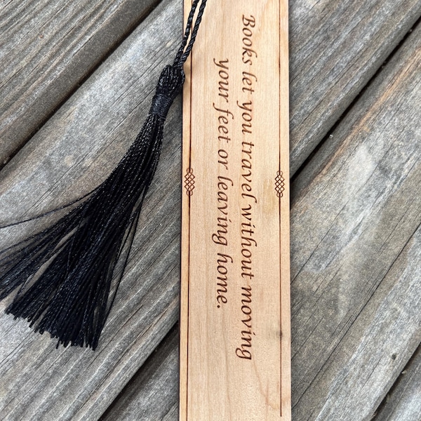 Custom Message Engraved Wood Bookmark - Perfect Personalized Gift ...