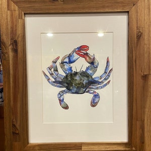 HippieHoppy による青いカニの水彩画アートプリント - Etsy 日本