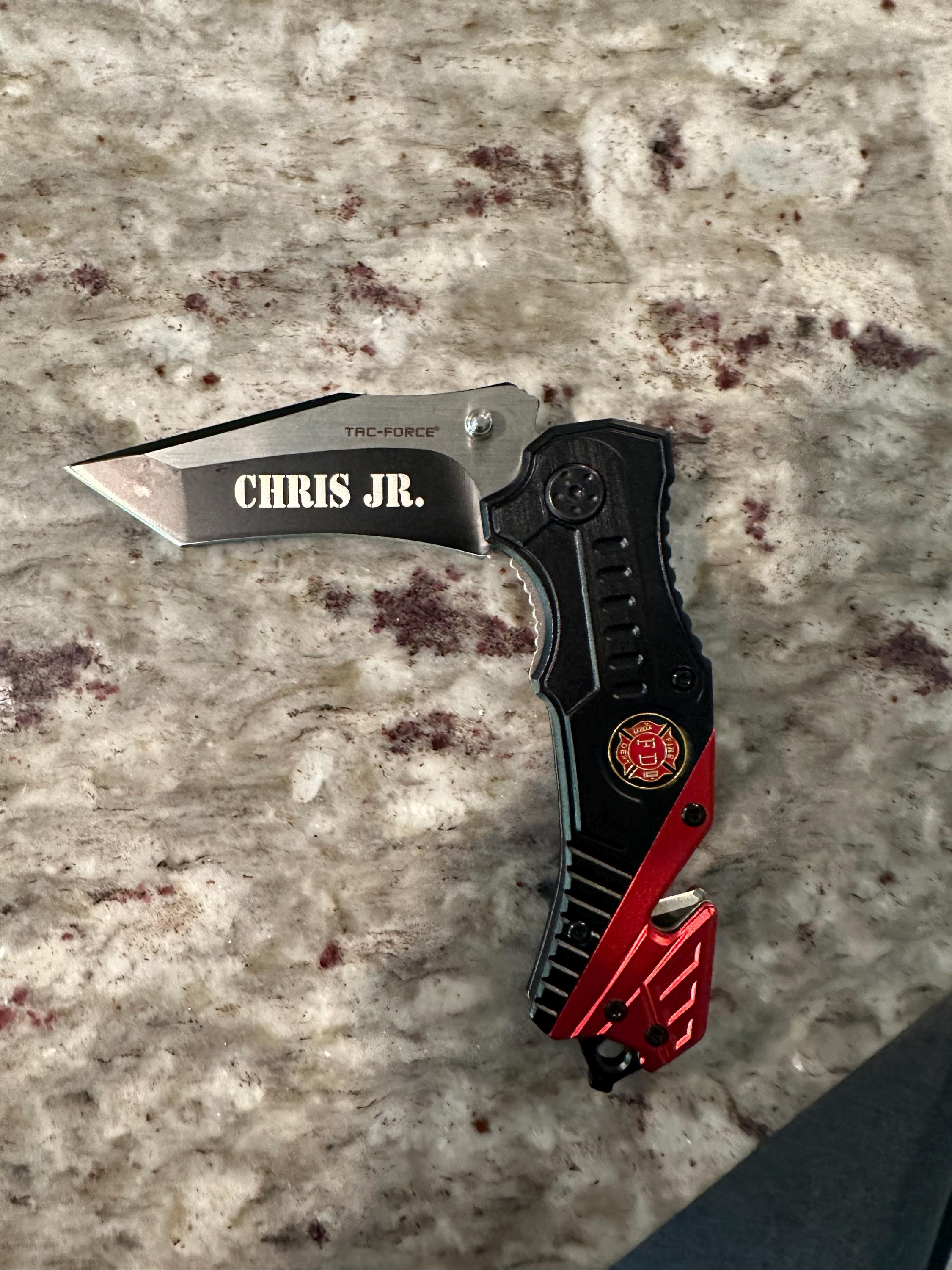 Personalized FIREFIGHTER FIREMAN Pocket Knife Knives Fire Academy Platoon Engine Custom Engraved Gift for Dad Him Grandpa Son Multitool