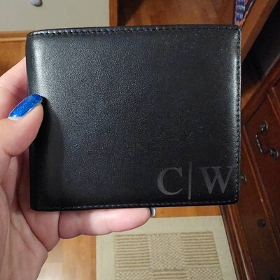 Personalized Leather RFID Wallet Engraved Genuine Leather - Etsy