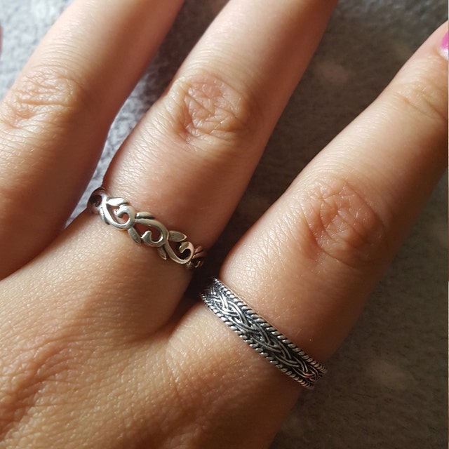Celtic Band Ring, Sterling Silver 925, Celtic Ring, Entwined