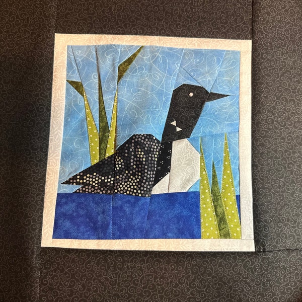 Loon Pattern Paper Loon on the Lake Paper Pieced Block Pattern in PDF - Etsy