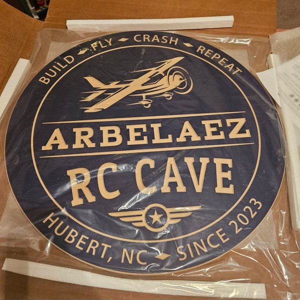 RC Airplane Sign / Personalized Radio Control Sign / Carved Wood Sign ...