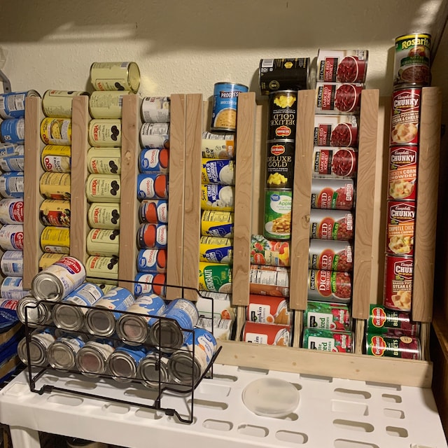 4 Row 36 Can Food Wall Storage Rack 