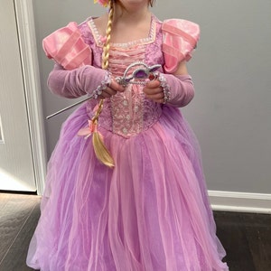 Discoball Costume de Raiponce pour enfants et filles, costume de princesse  pour Halloween, fête d'anniversaire