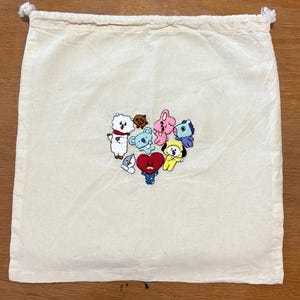 Kpop BT21 ハート刺繍 PDF | BTS ファン向けデジタルパターン | Kpop