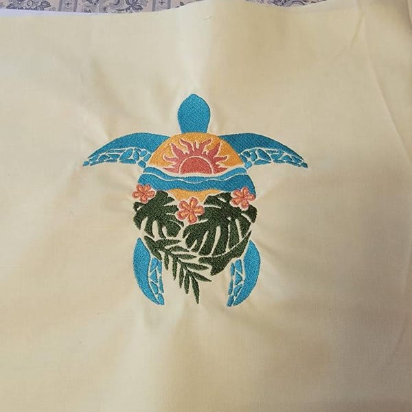 Sea Turtle Machine Embroidery Design, Tropical Sunset Landscape, 8 ...