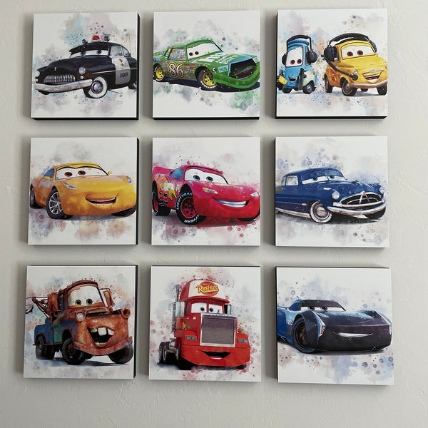 Cars Collection Print Set 12 CARS PRINTABLE Art Watercolor Cars Print Cars Poster Cars Wall ...