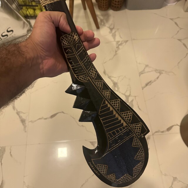 ハワイアン ハンドメイド ウォールデコレーション 無垢材 ブラック