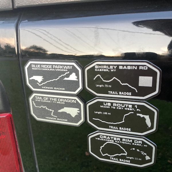 Custom Off-road Trail Badges for Jeep, Truck, Broncho, Chevy, Ford 4x4 ...