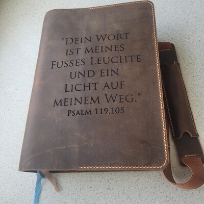 Personalized Leather Cover for Bible KJV , Custom Leather Holy Bible ...