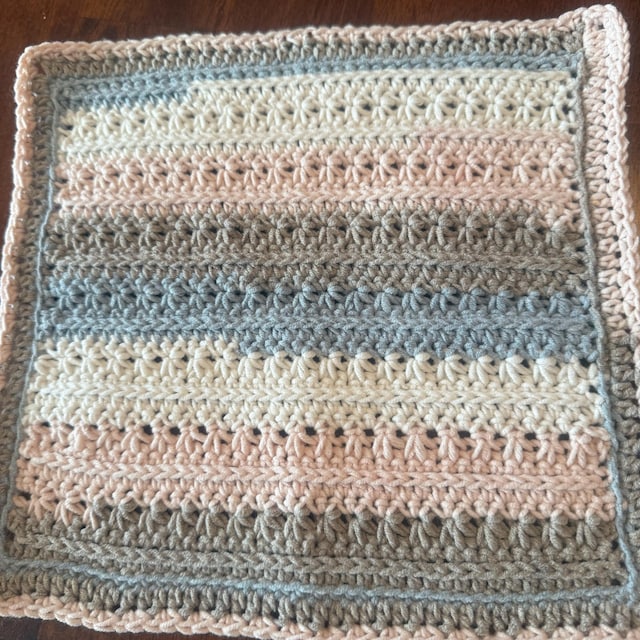 A customer's finished Petal Loop Stitch Washcloth (Digital Download)