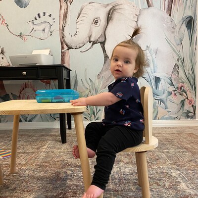 Rabbit Chair Wooden Kids Table and Chair Set Wooden Table - Etsy UK