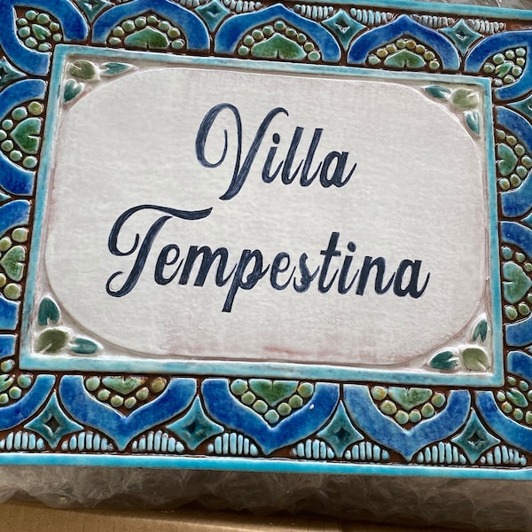 Large House Sign Made From Ceramic, Custom House Plaque Spanish Tile ...