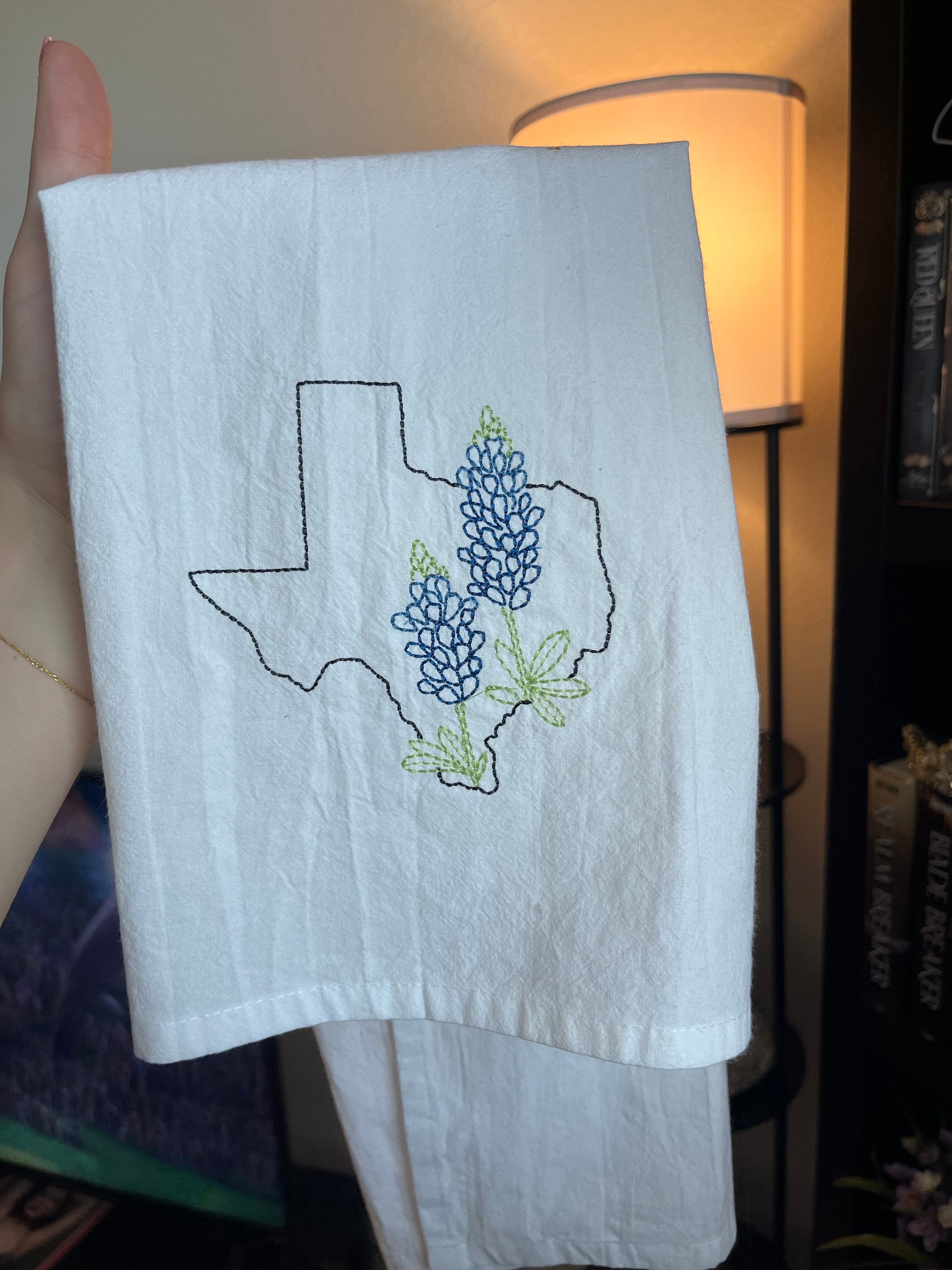 Embroidered State flower Kitchen towel- chose your state