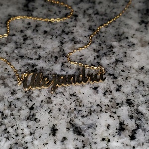 Tiny Gold Name Necklace-Personalized  Necklace,Gold Name Necklace,Personalized Jewelry,Personalized Gift,Gold Jewelry,Letter Necklace-JX02 photo