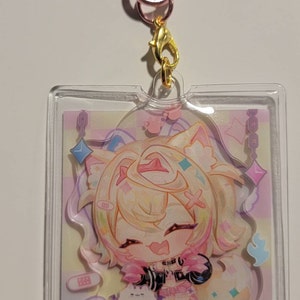 FuwaMoco - Hololive Advent Keychain [Fanmade] Sleeping Series PVC Acrylic Charms, VTuber, Fuwawa Abyssgard Mococo Abyssgard, Twins