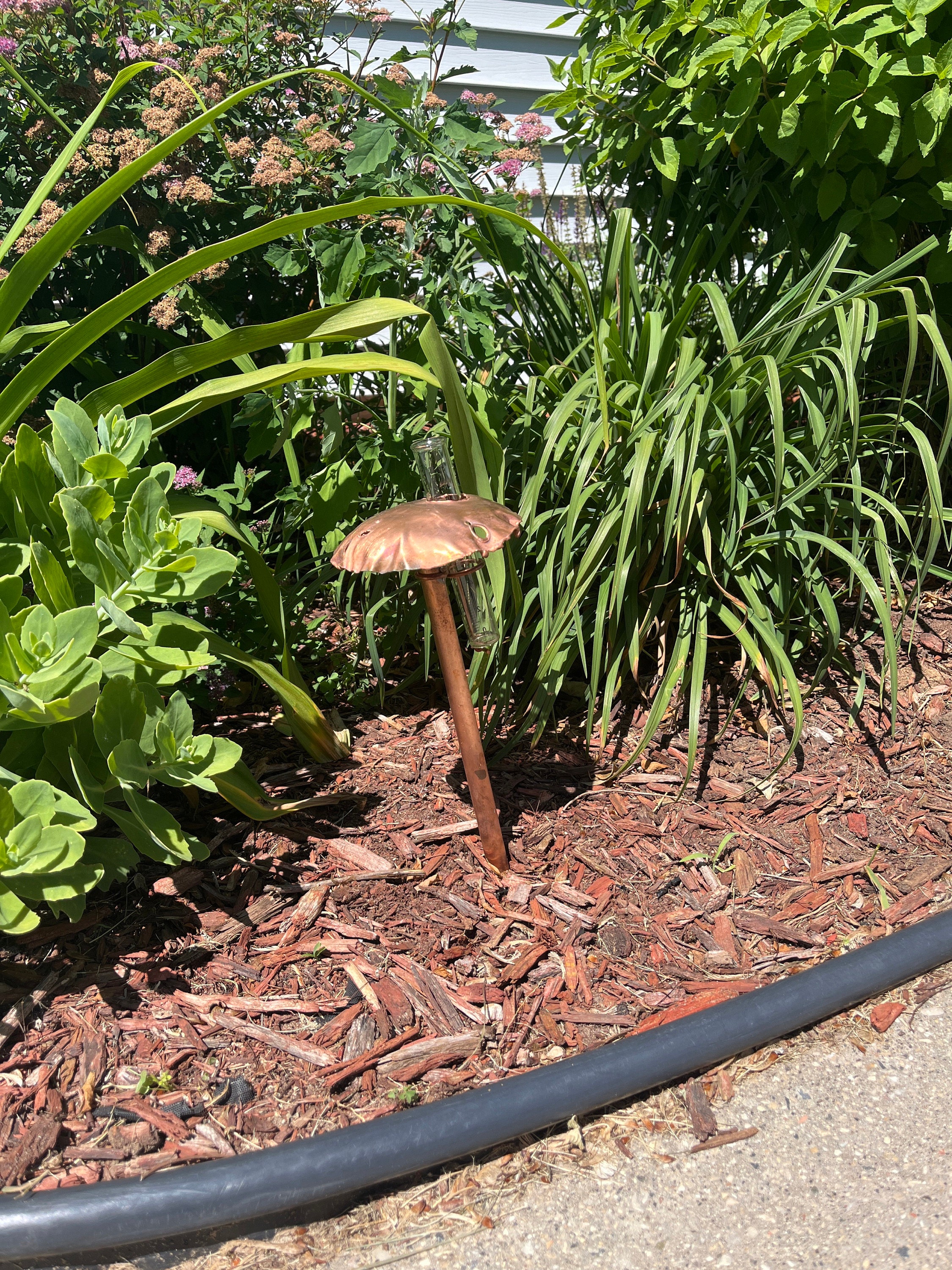 Copper Mushroom Rain Gauge