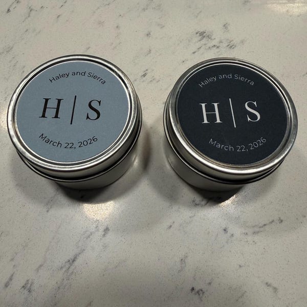 Personalized Wedding Favor Candles: Custom Monogram Soy Candle Gift ...
