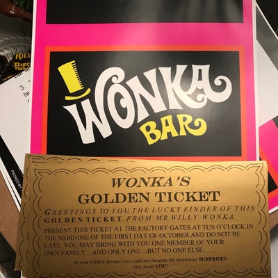 1.55 Oz. Willy Wonka Chocolate Bar Wrapper & Golden - Etsy