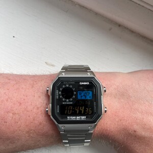 Custom Casio AE-1200 Watch: Colored LCD, Hydromod Case, Stainless