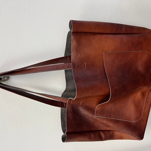 COGNAC Brown Leather HIPPIE Bag, Oversized BOHO Bag, Hobo Bag, Bohemian ...