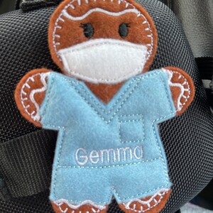 Scrub Dr GP Anaesthetist gingerbread hanging decoration Scrub Nurse