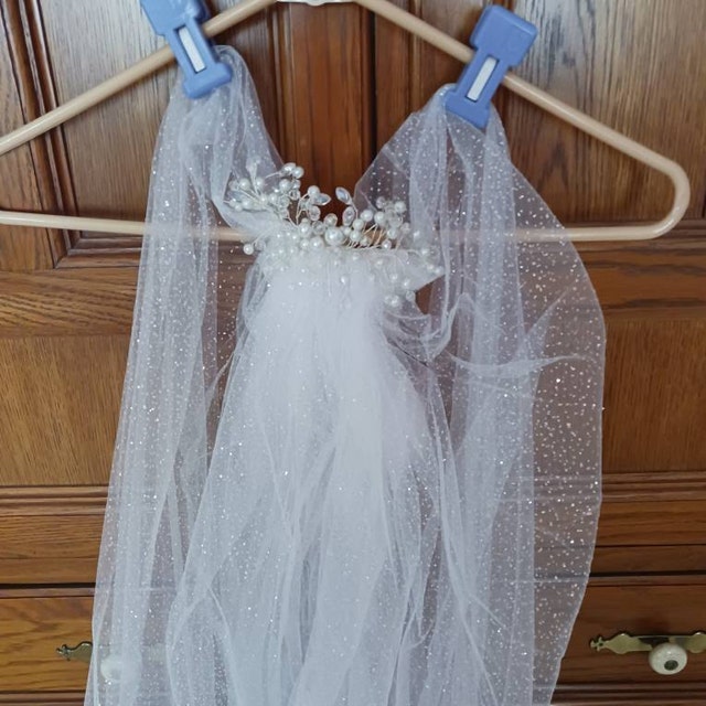 Amaxiu Short Bridal Wedding Veils, Comb Bridal Cathedral Veil 1 Tier Tulle  Wedding Headpiece First Communion Veils Headband