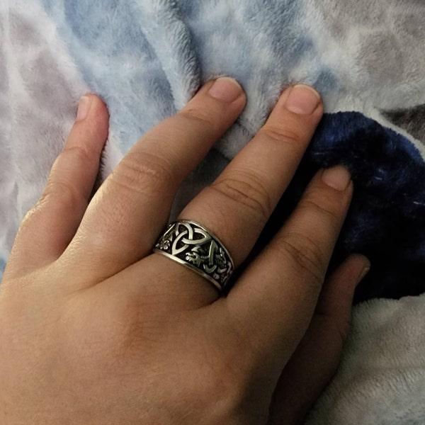 Triquetra Trinity Celtic Knot Ring STERLING SILVER 925 Celtic Love Knot ...