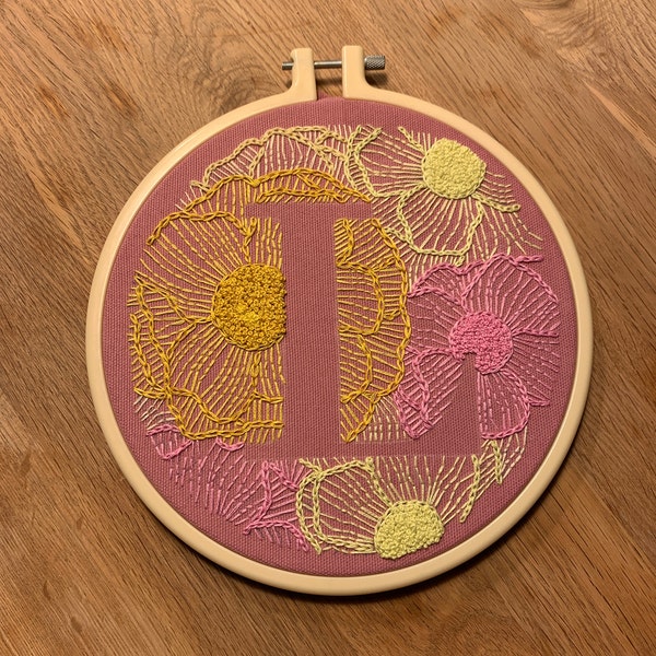Floral Alphabet Hand Embroidery Pattern: DIY Monogram (digital PDF) - Etsy