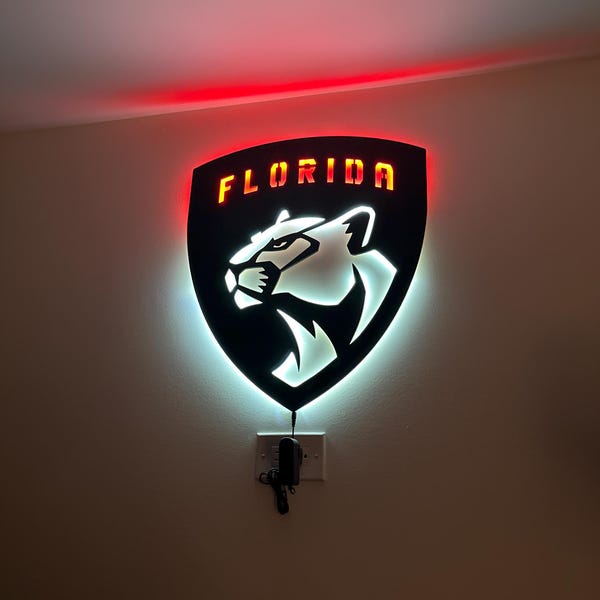 Florida Panthers Led Lighted Sign, Ice Hockey Team Emblem Illuminated ...