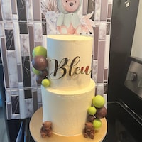 Baby Blue Teddy Bear Cake Topper | Pastel Theme Baby Shower Decor ...