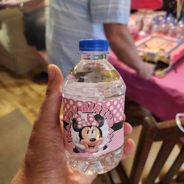 Instant Download Minnie Water Bottle Labels Pink Minnie Party Supplies  Minnie Polka Dots Birthday Party Minnie for Ever Decorations MPKD 