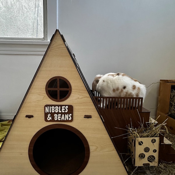 Modern Two-story Rabbit Bungalow: Indoor Rabbit Castle - Etsy