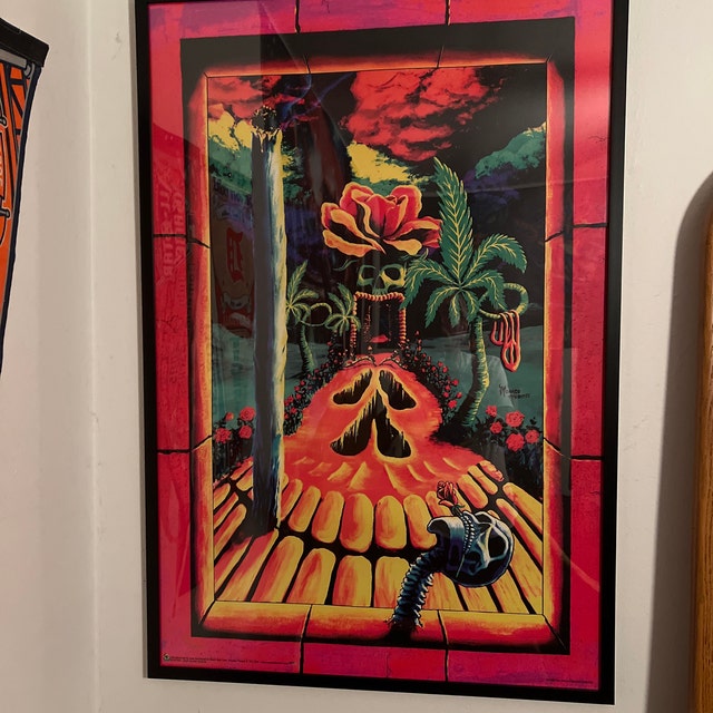 Vintage 1990's Blacklight Poster for UV Stoner Cool Trippy