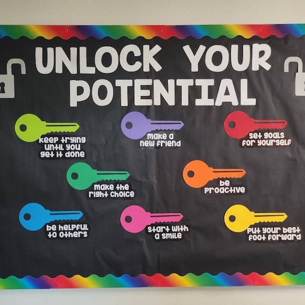 Unlock Your Potential Bulletin Board Kit: Classroom Door Decor - Etsy