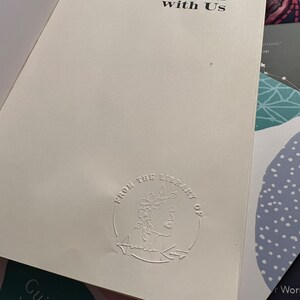 Tampon Initiales Monogramme Ex Libris Personnalisable - Tampon Livre Avec Bordure Pointillée