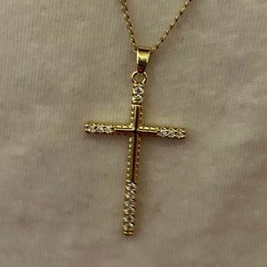 GOLD FILLED Jesus Cross Chain Necklace Dainty Christian - Etsy