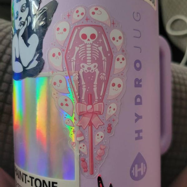 Pink Skeleton Lolly Sticker – Waterproof Vinyl, Spooky Ghosts - Etsy