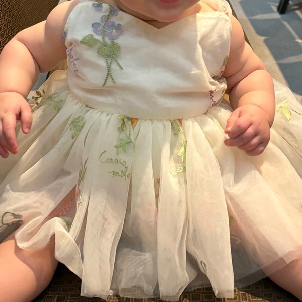 Children Summer Short Sleeve Girl Fairy Birthday Flower Dress