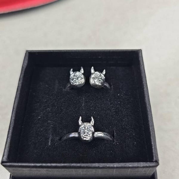 Demons Ring Set /2 in 1 Ring /925 Sterling Silver Ring /2 Pcs Silver ...