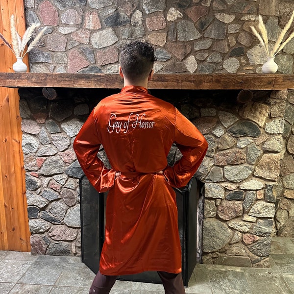 R2-custom Made Men Satin Robe, Groomsmen's Robe, Groomsmen’s Gifts ...