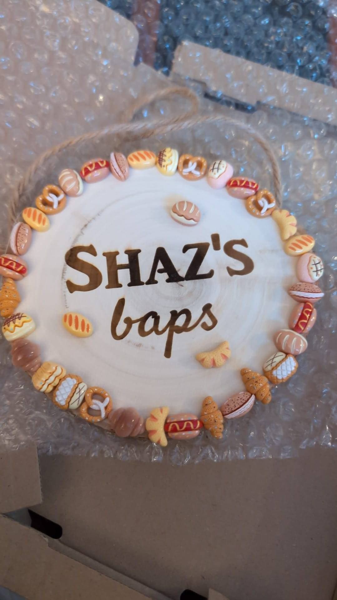 Personalised Room Name Logs Engraved Craft Room Plaque with Buttons Wooden Log Sign Hung with Twine Customised to your Words!
