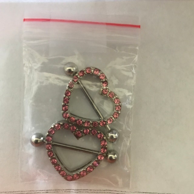 Surgical Steel Heart Nipple Shield Bar Ring – DressTech Store