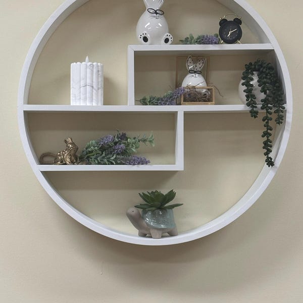 Modern Circle Floating Shelf: Colorful Wall Shelving Unit - Etsy