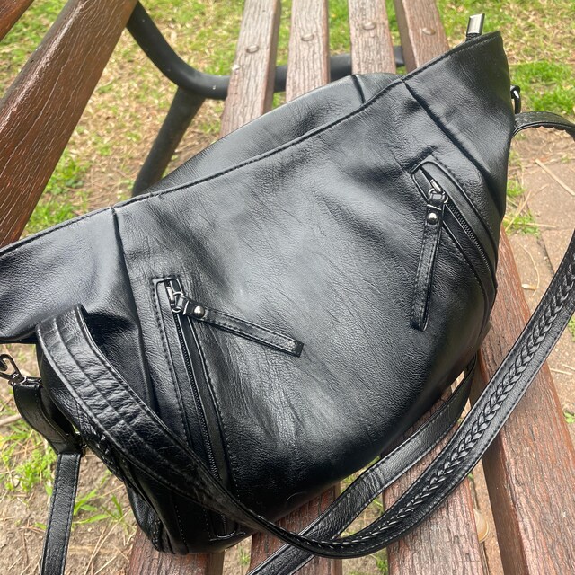 Soft Leather Women Shoulder Bag, Large Capacity Vegan