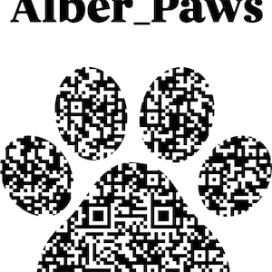 Paw Shaped Custom QR Code in Paw Shape, Personalized Printable Qr Code ...