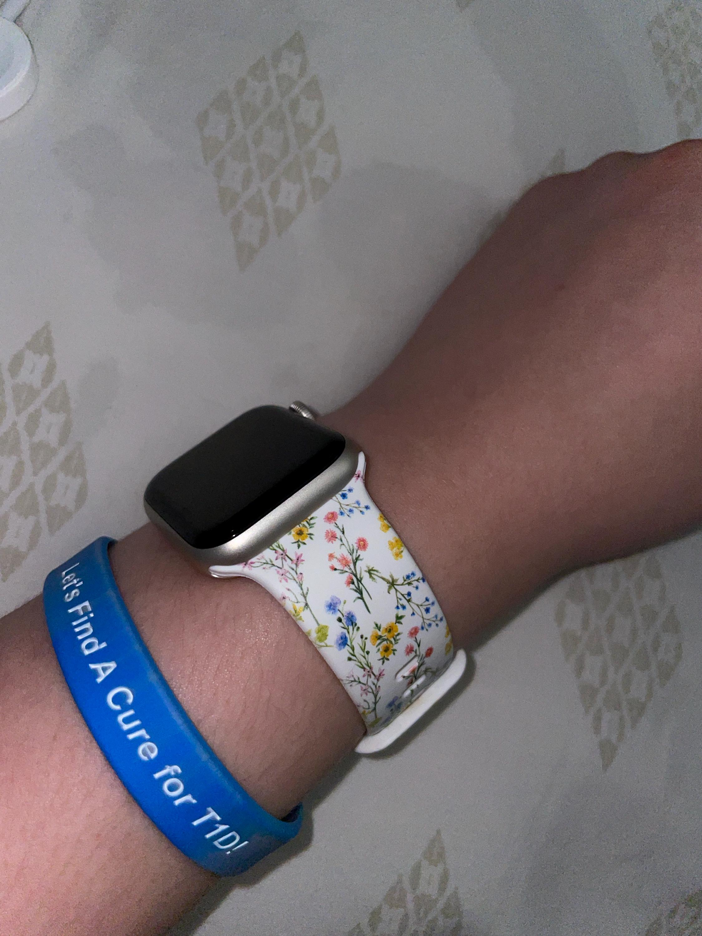 Small Spring Flowers Silicone Watch Band compatible with Apple Watch Fitbit Samsung Garmin