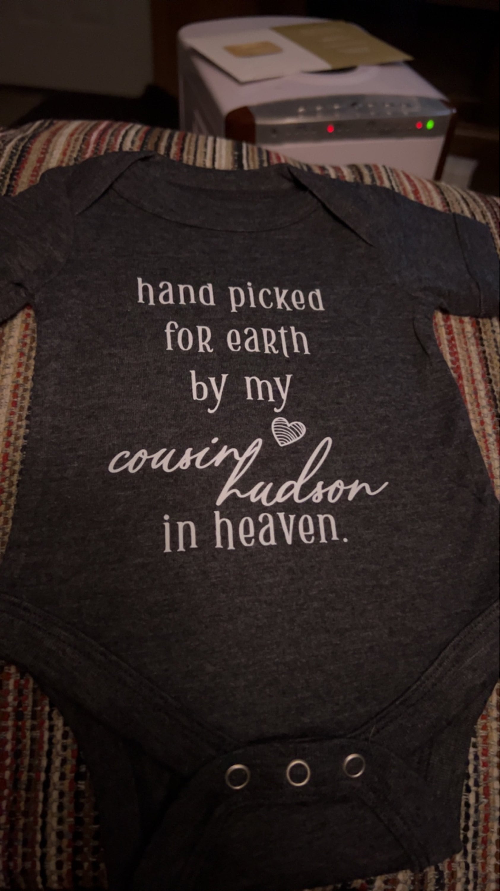 Hand Picked for Earth by My Grandpa in Heaven Onesie®, Pregnancy Announcement, Grandpa Grandma Auntie Uncle Onesie®, Baby Shower Gift